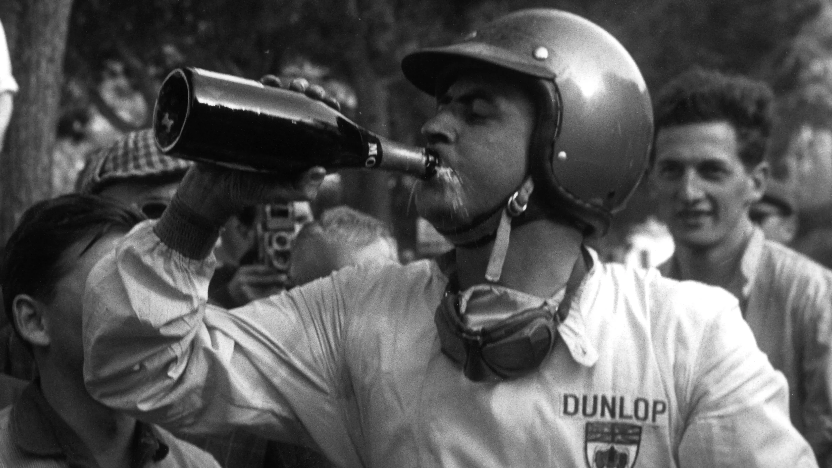 Jack Brabham, Grand Prix of Monaco, Circuit de Monaco, 10 May 1959. Jack Brabham celebrating his